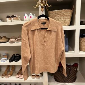 J Crew Camel colored v neck sweater M